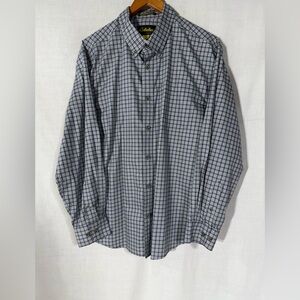 Cabela's Men's Gray Checkered Button Down Shirt Size XLT